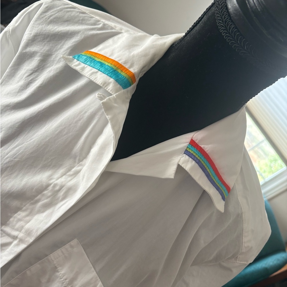 Esprit White Blouse with Multicolor Collar